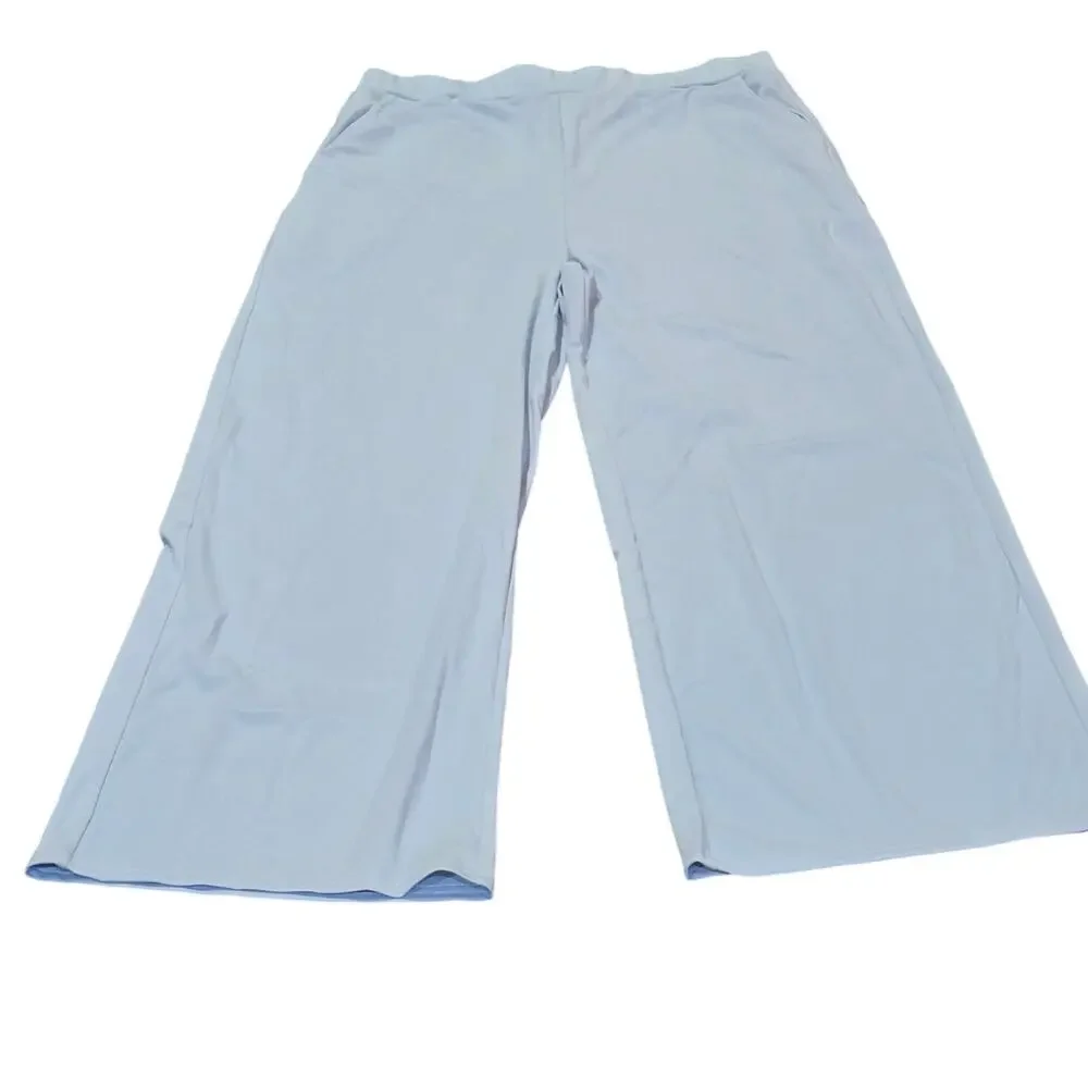 ​Baby Blue Co-Ord Set Collared Crop Top & Wide Leg Pants┃Pastelcore Soft Girl